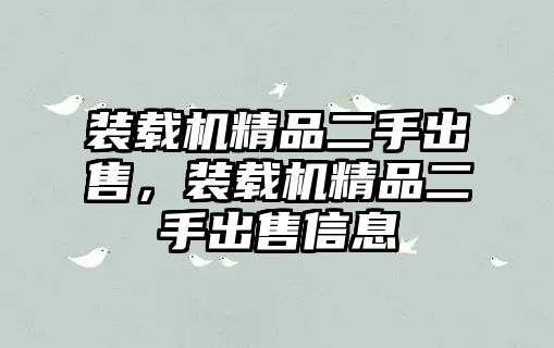 裝載機精品二手出售，裝載機精品二手出售信息