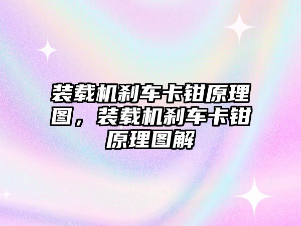 裝載機剎車卡鉗原理圖，裝載機剎車卡鉗原理圖解