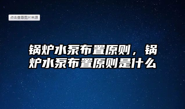 鍋爐水泵布置原則，鍋爐水泵布置原則是什么