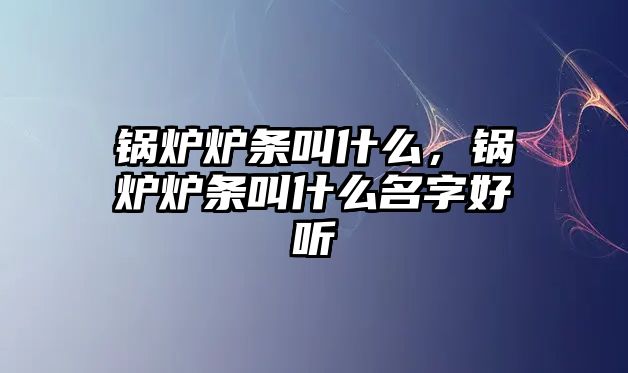 鍋爐爐條叫什么，鍋爐爐條叫什么名字好聽