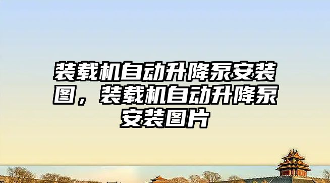 裝載機自動升降泵安裝圖，裝載機自動升降泵安裝圖片